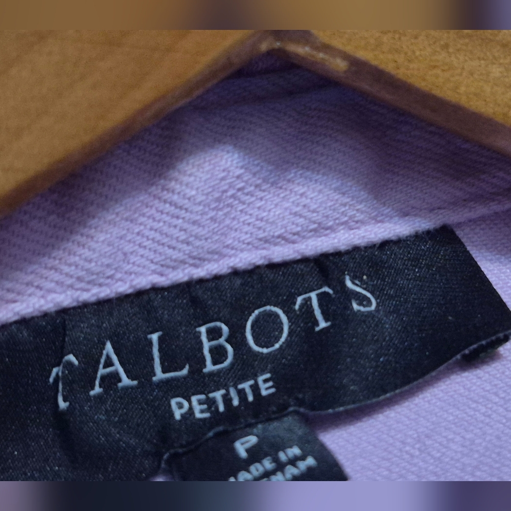 Talbot's Purple Ruffle Neck Denim Jacket - Picture 6 of 11